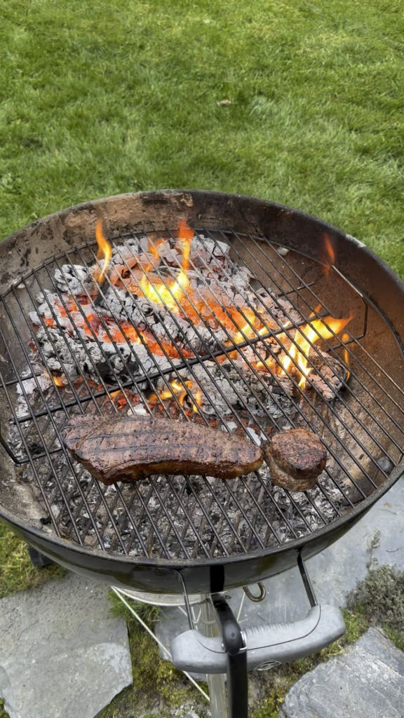 Apple wood, salt and pepper. NY and Filet