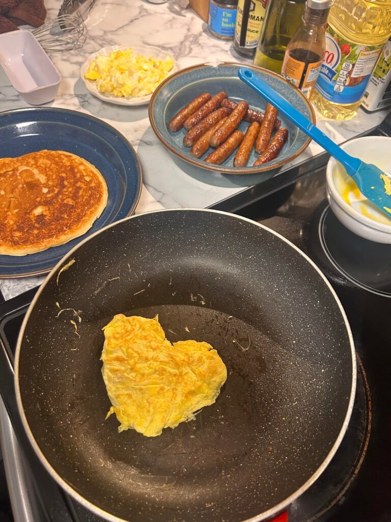Made a heart and angel wings out of my breakfast (for supper) the other night