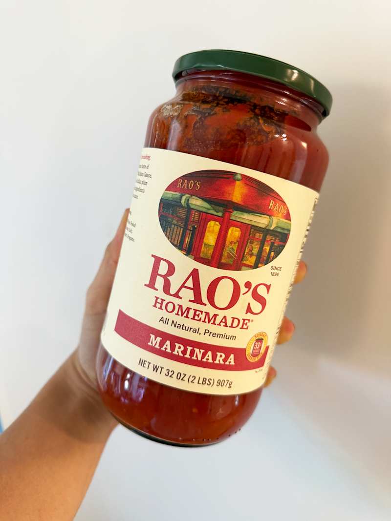 Celebrity pantry staple Rao's Marinara Sauce used in eggs and pasta.
