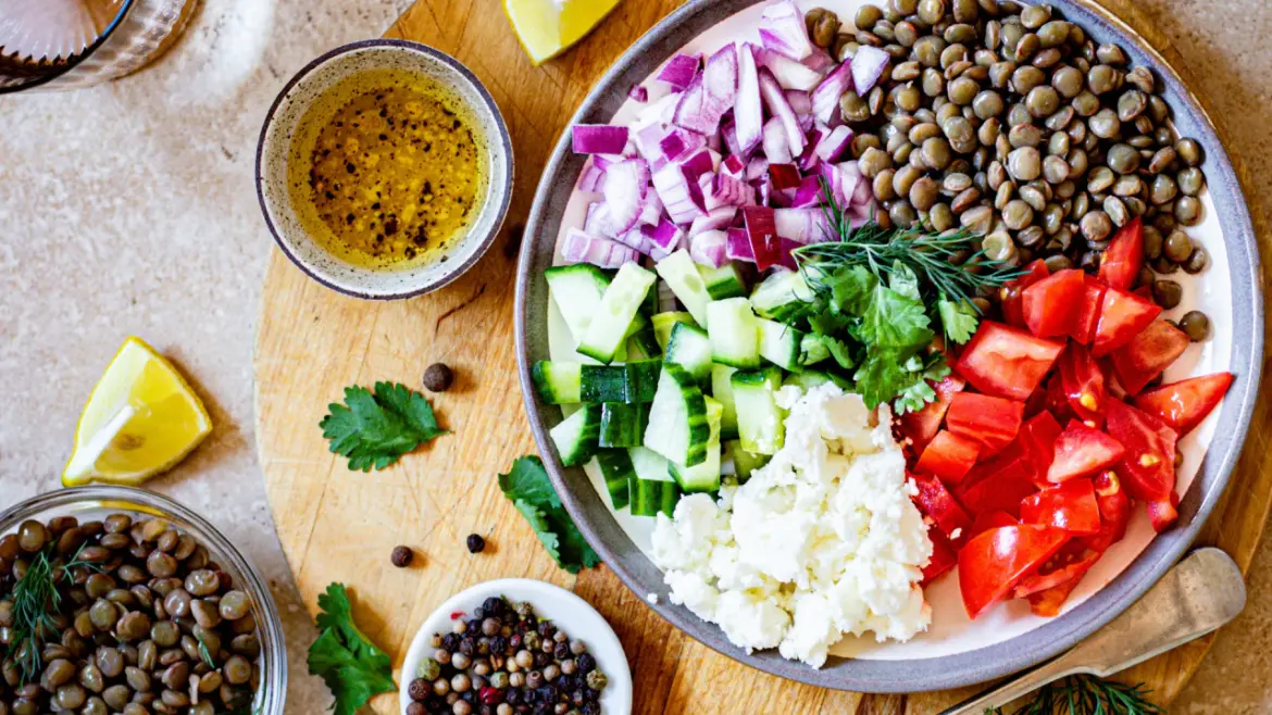 The salad is also gluten and dairy-free, and packed with protein. Image: Canva