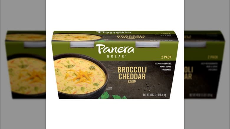 Two-container pack of Panera Broccoli Cheddar Soup from Costco
