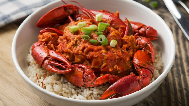 A bowl of crawfish étouffée.
