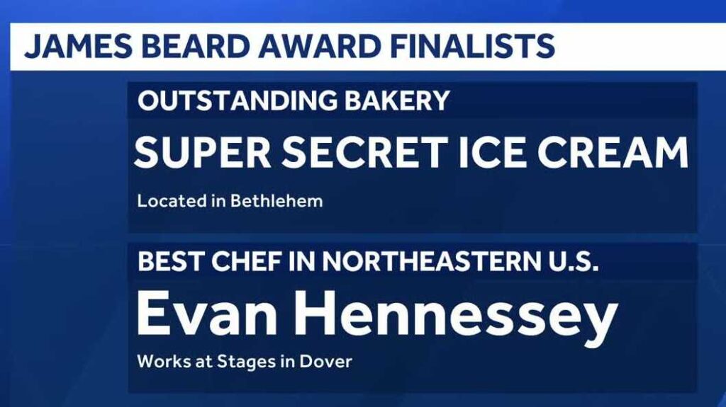 NH chef, ice cream shop named 2026 James Beard Award finalists