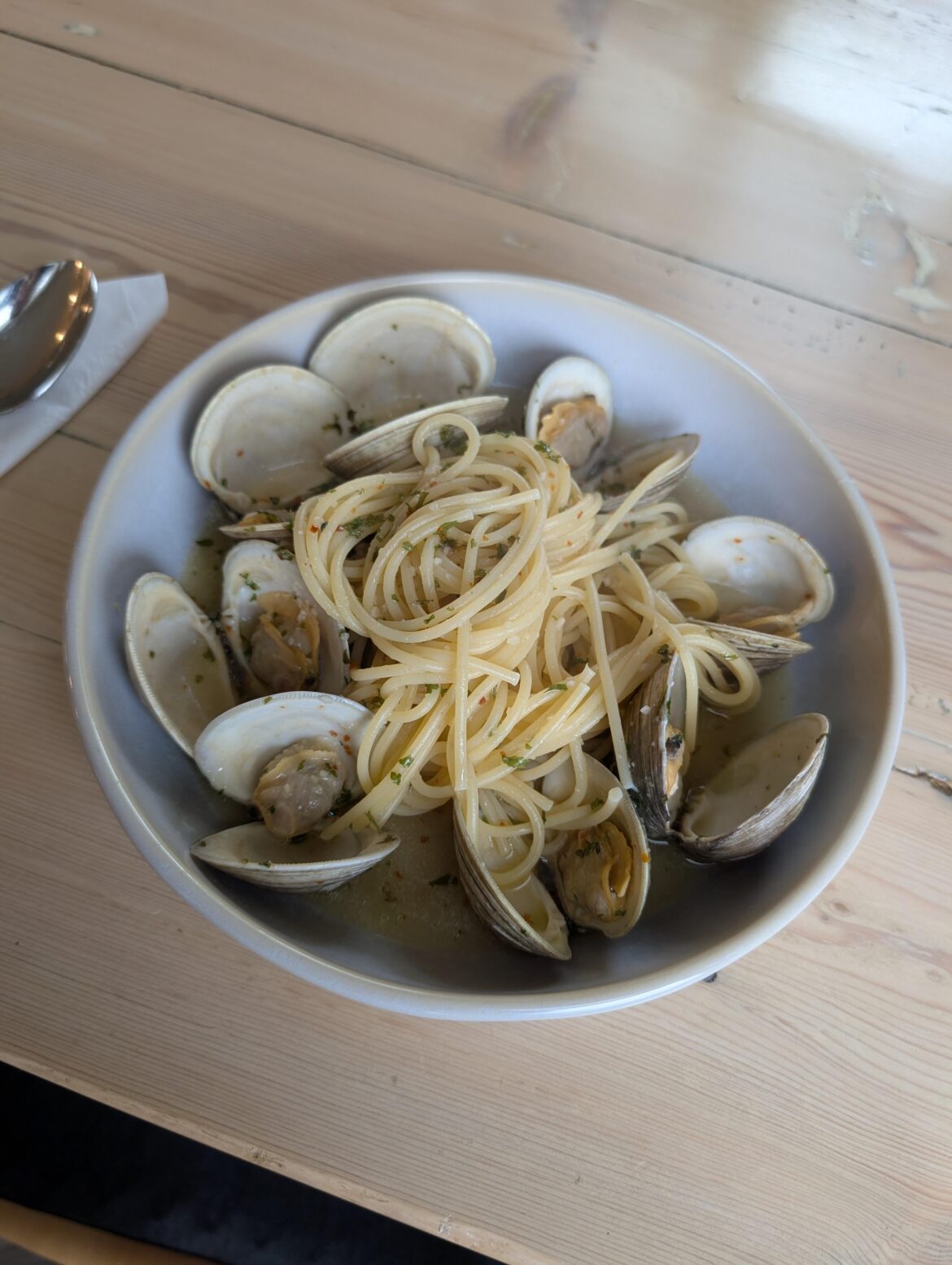 Happy Easter! Homemade Linguine Clam 💕