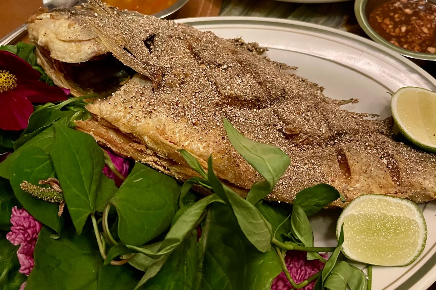 Whole fried fish at Bong.
