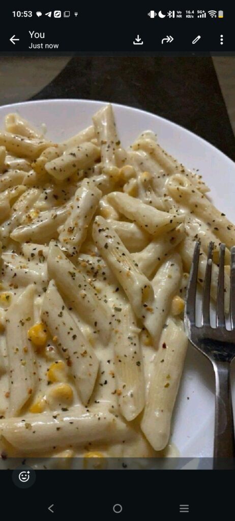 Penne Pasta with a white cream sauce made by Mr Wash (that's me ) [OC]