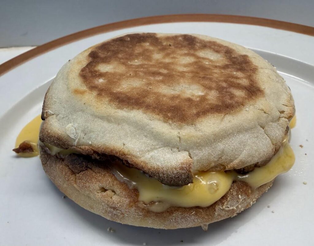 Had an extremely gouda English muffin sandwich fit for King