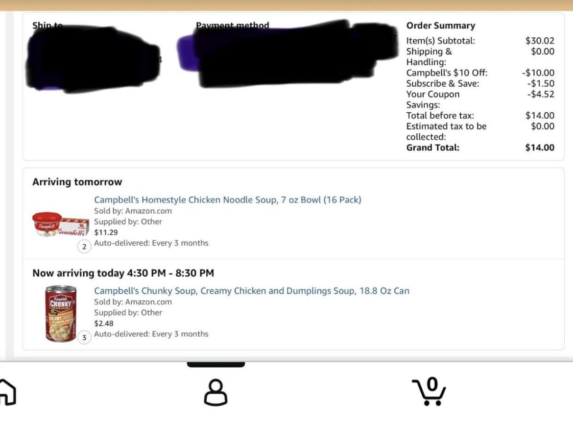 Great deal on soup at Amazon. $14 for 35 soups.