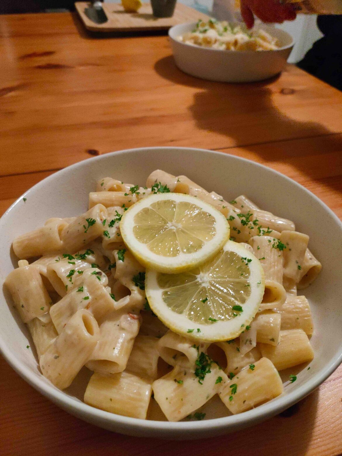 Homemade lemon pasta