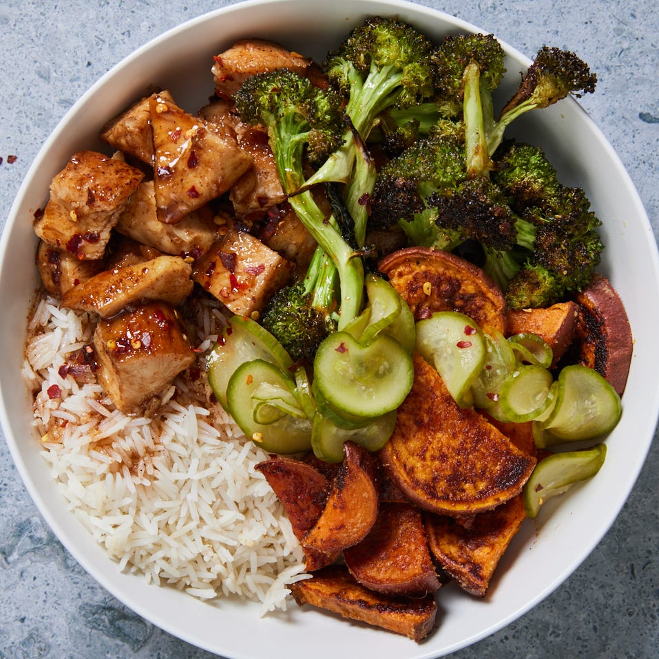 hot honey chicken bowls