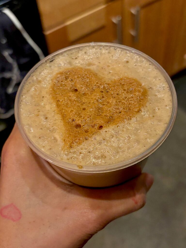 Iced Latte Art in Cold Foam and Vegan Sweet Cream that I made today 🖤 .