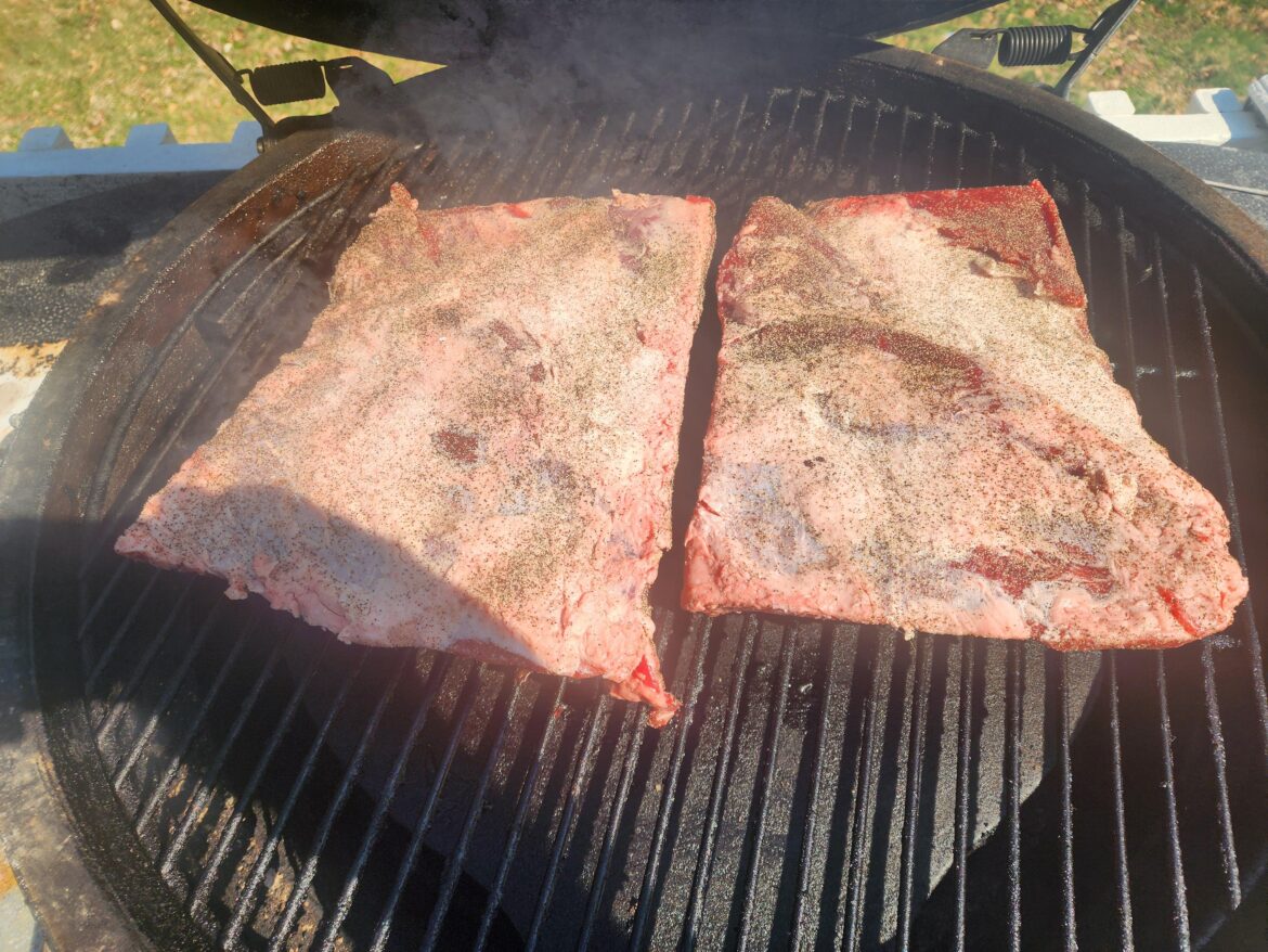 Happy Friday, dinner is started. Salt, Pepper at 350.