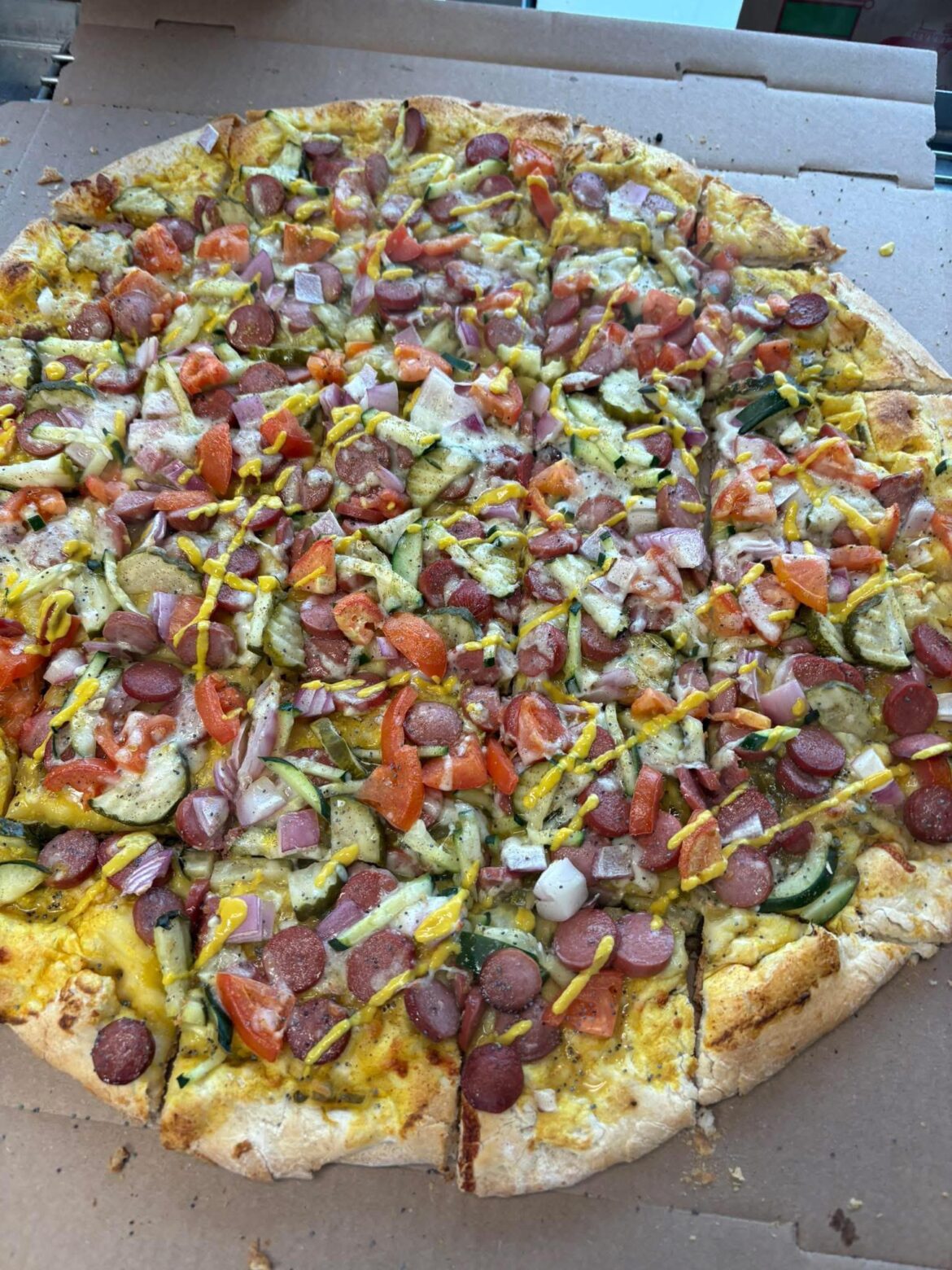 Chicago Hot Dog Pizza