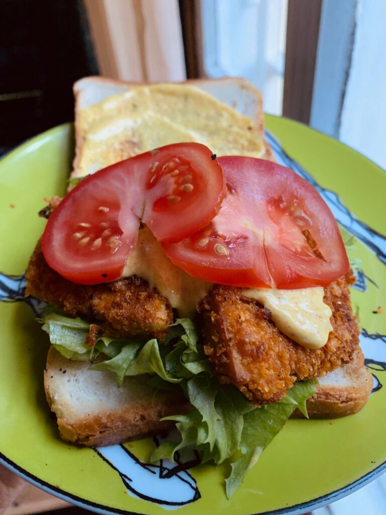 Made a tofu sandwich yesterday