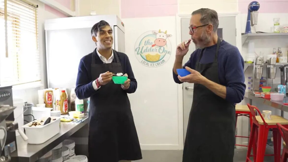 Rishi Sunak Reluctantly Tries Cheese Ice Cream For The First Time, Watch His Reaction