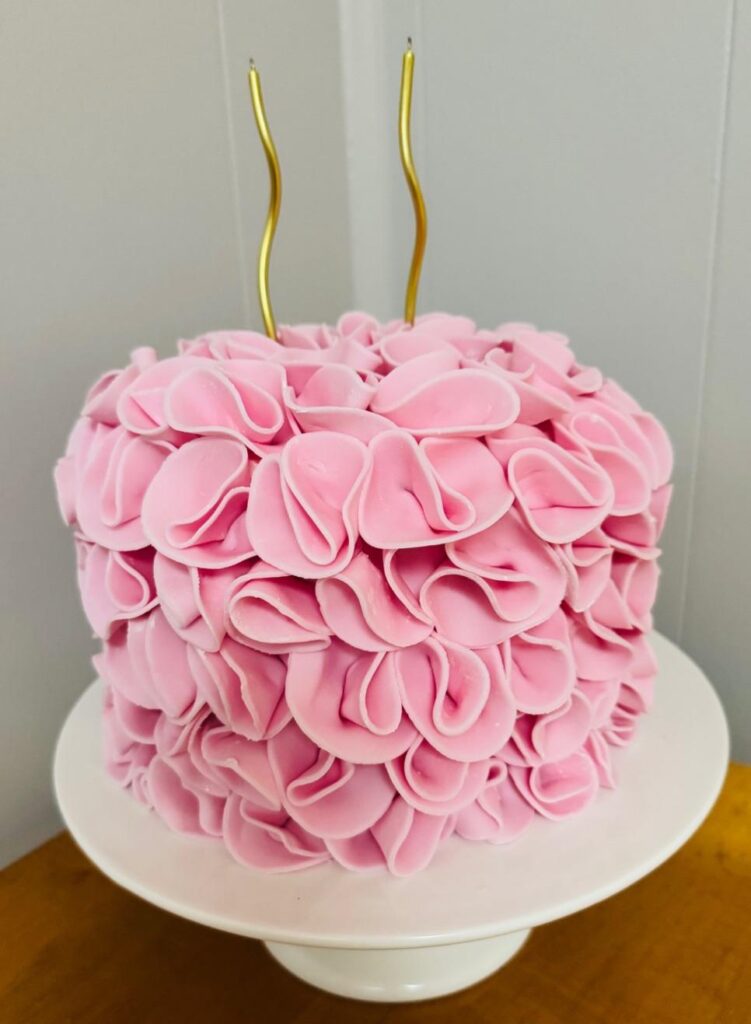 First time making fondant and ruffles for my babies 2nd birthday