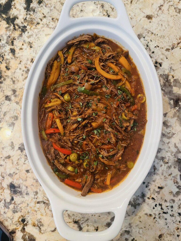 Slow cooked shredded beef with peppers!!