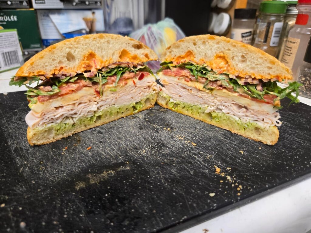 Turkey pesto on ciabatta