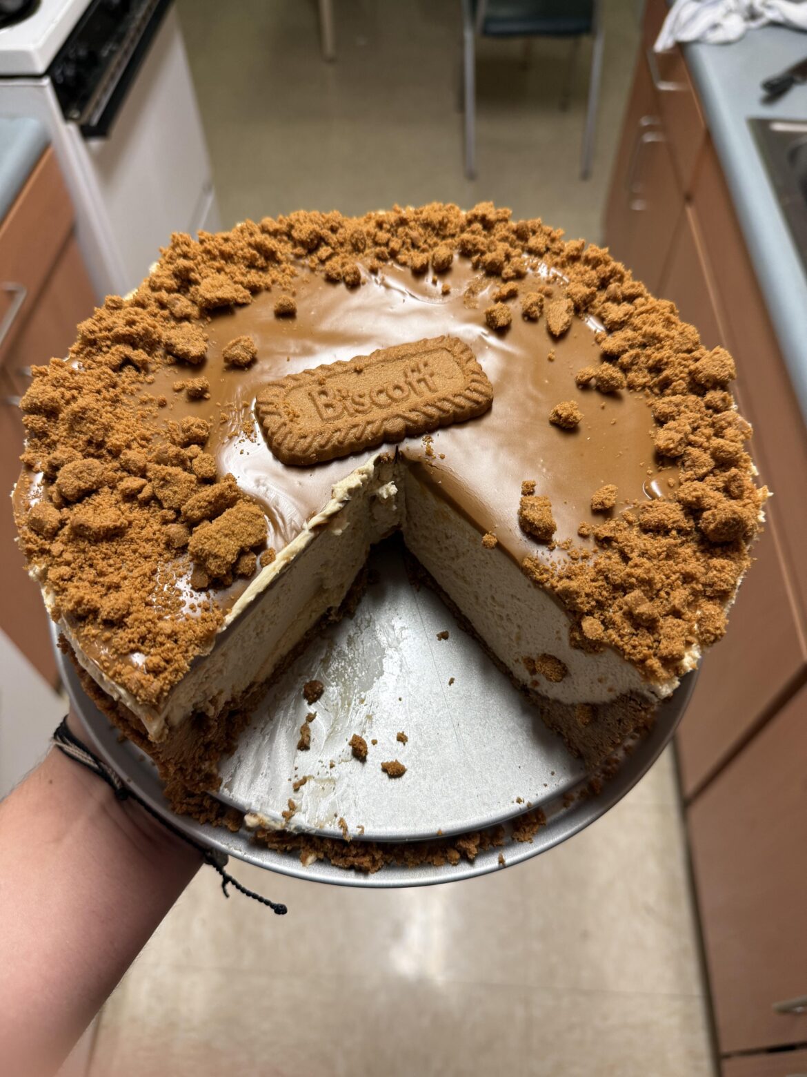 Biscoff Cheesecake made in college dorm