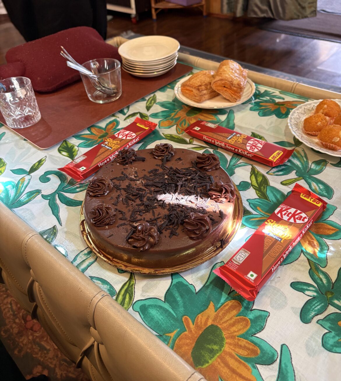 made this chocolate truffle cake for my brothers birthday
