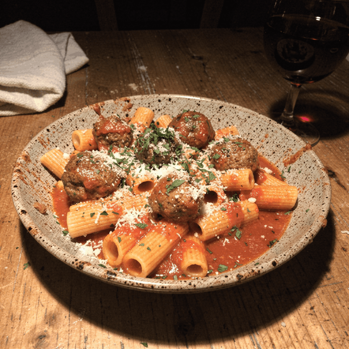 Rigatoni and Meatballs