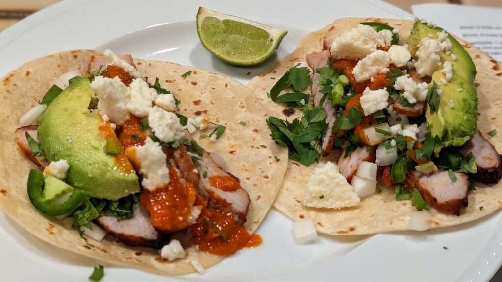 Gochujang pork tacos