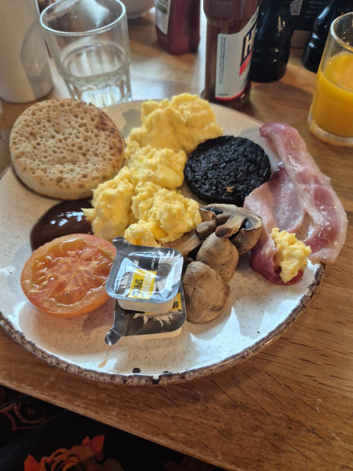 My wife's "fry up" at the Premier Inn