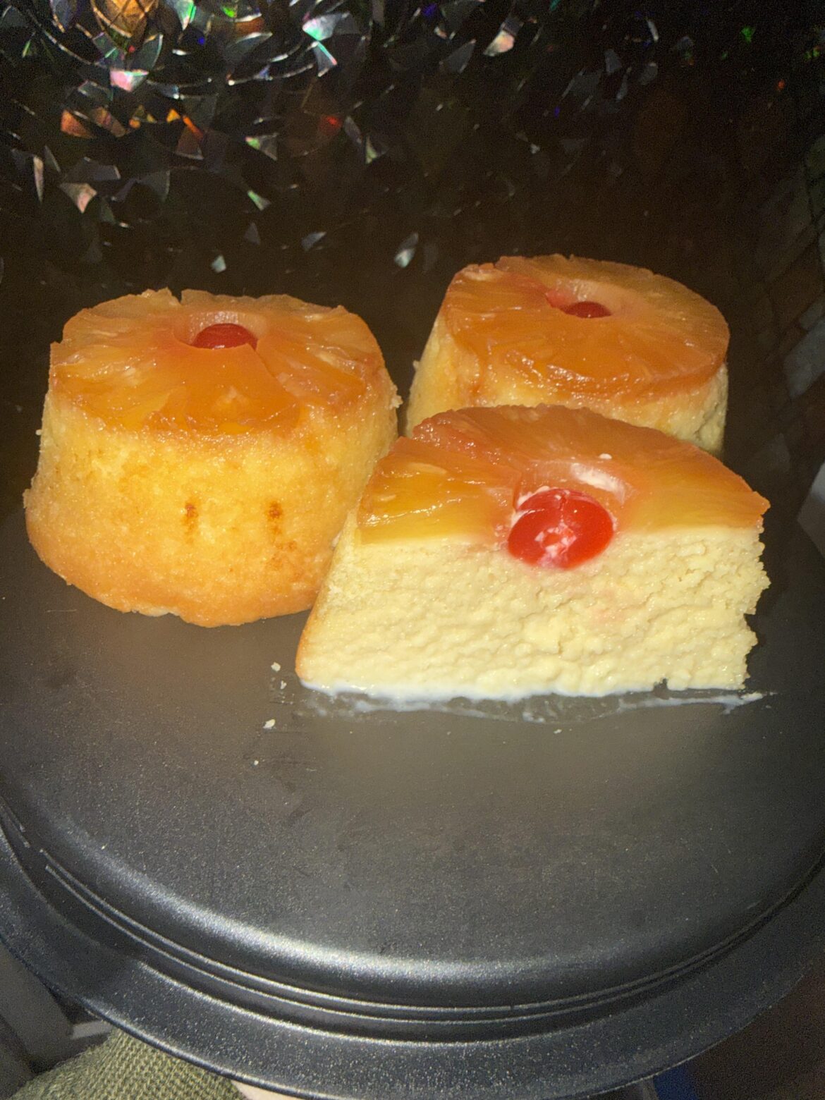 Pineapple upside down tres leches rum cake