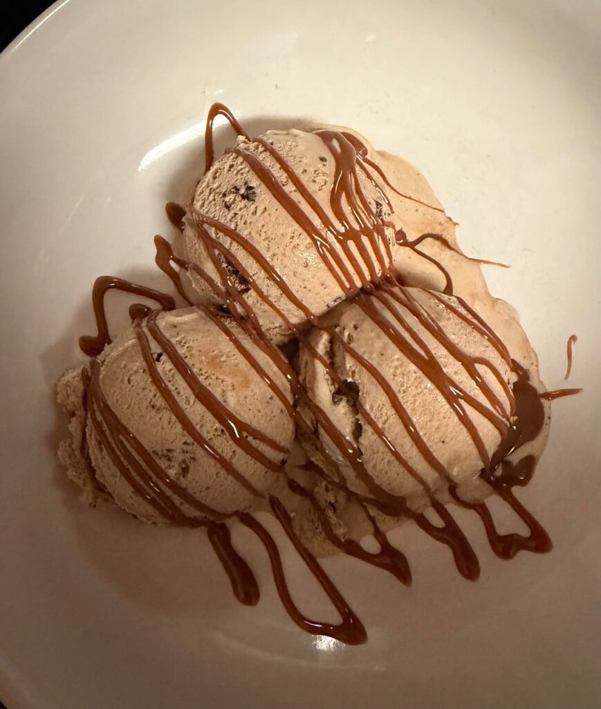 Coffee, caramel and Oreo ice cream