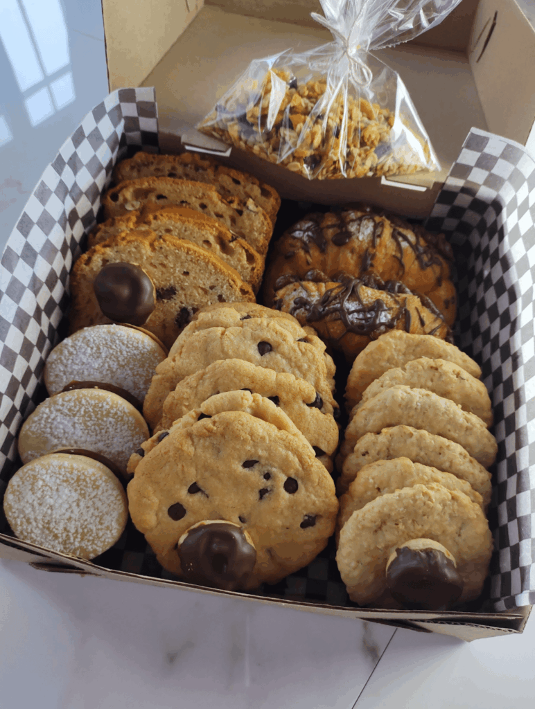 I spent all night baking! I'll be bringing this box to a get-together with friends today! [OC]