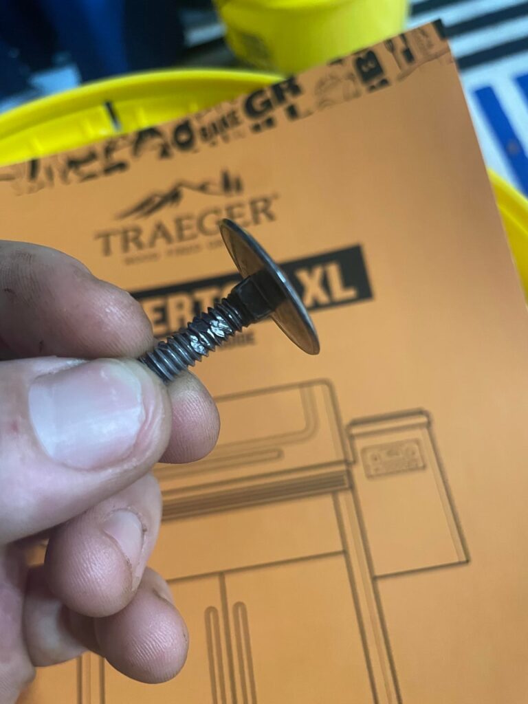 Auger jam - bolt in hopper!