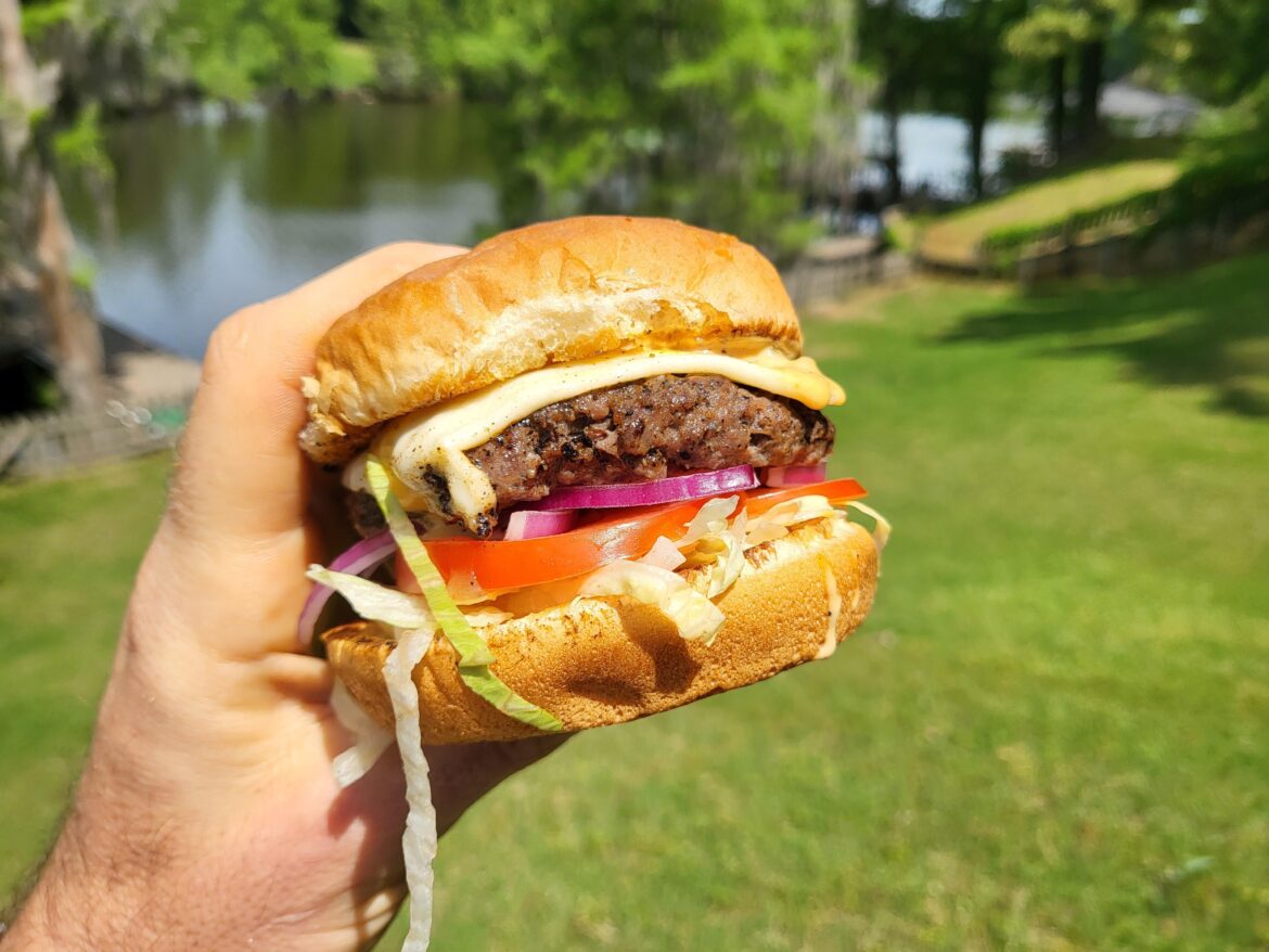 Simple cheeseburger for lunch