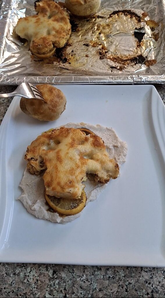 Veg Steak: Crispy Oven-Baked Cauliflower with Melted Mozzarella