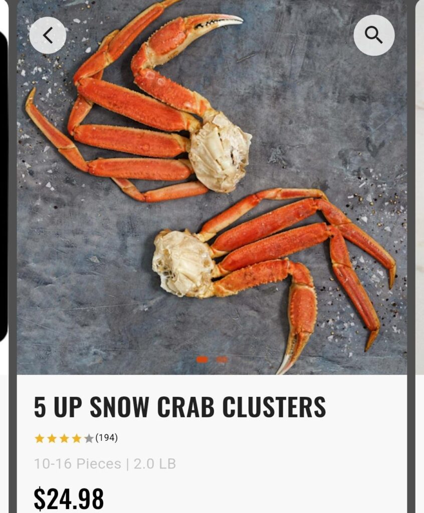 Seeking Recipe Recommendations for Snow Crab Clusters