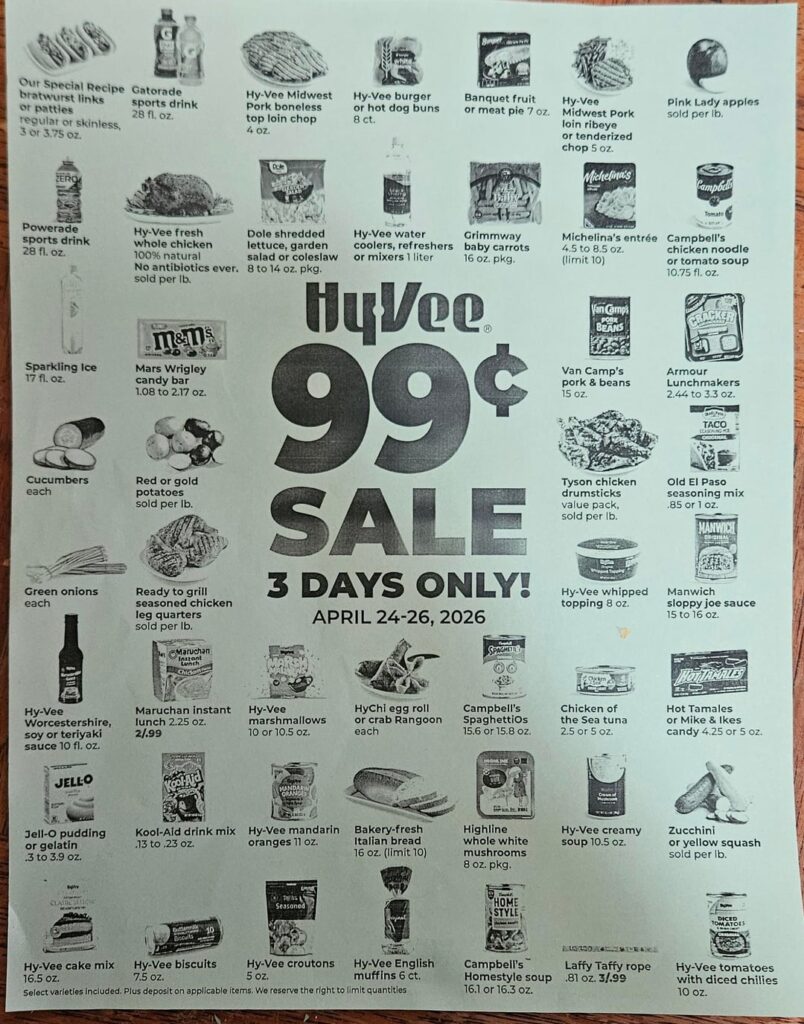 Last day for the HyVee sale!