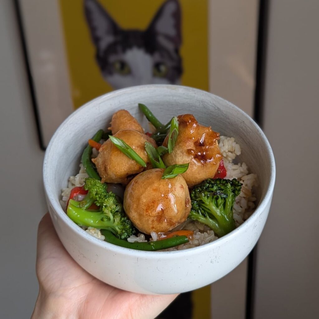 Got blitzed and asked Reddit for mandatory ingredients for a Chopped-style challenge… this is what I came up with.