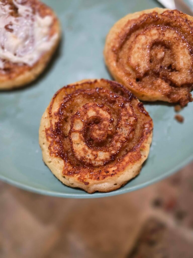 Wife made cinnamon roll pancakes 🥞 🤤