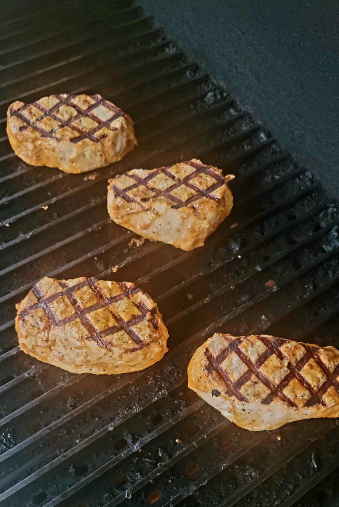 Pork chops on the Webber