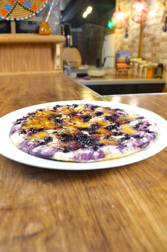 Banana Blueberry Honey Pancake