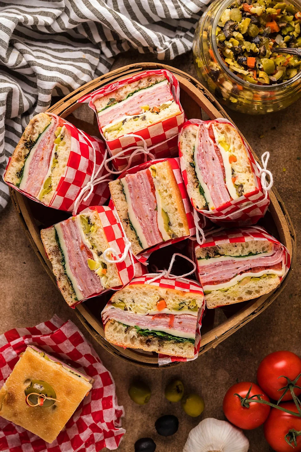Pressed Italian Picnic Sandwiches - Photo Credit: xoxoBella.