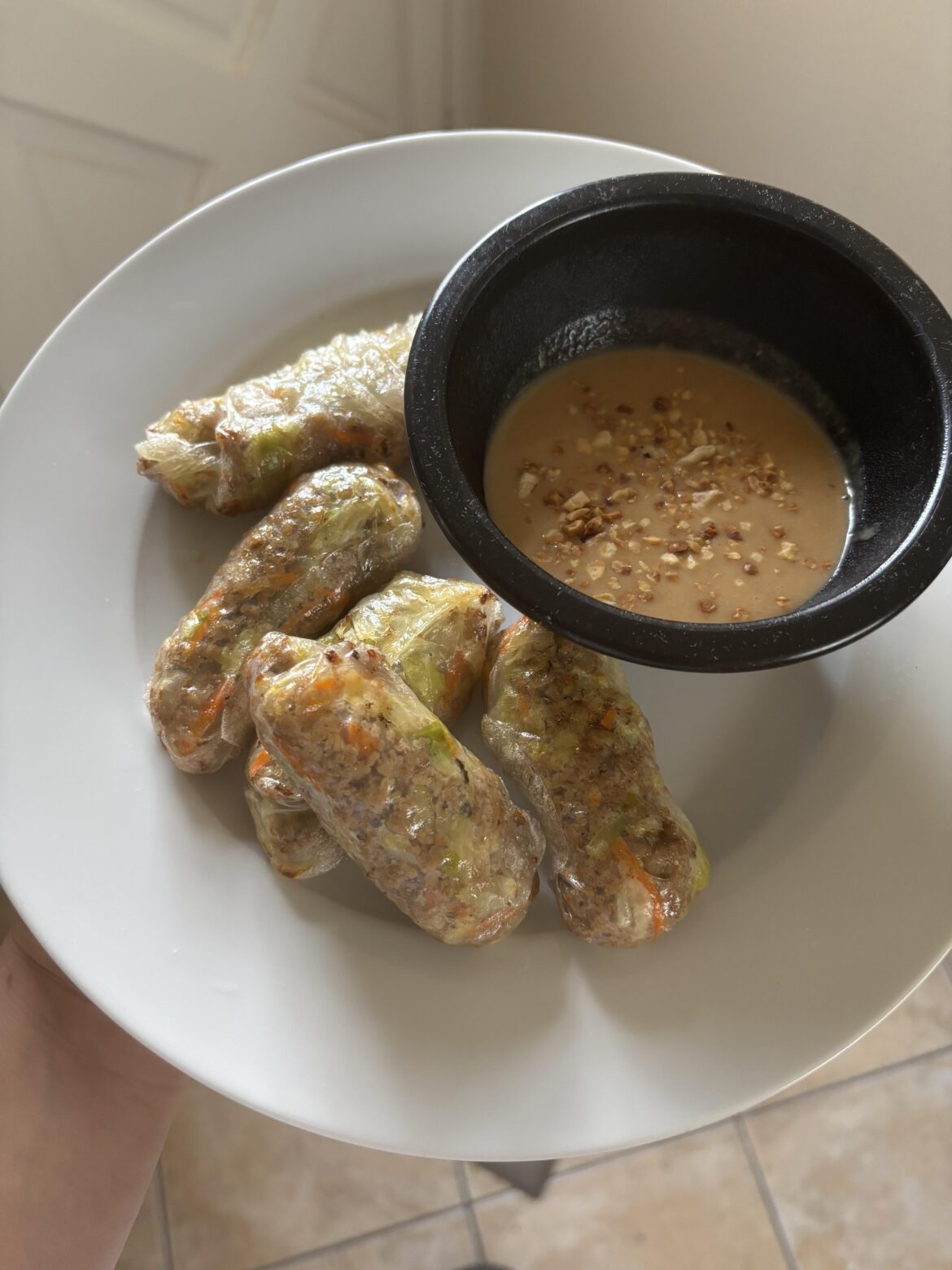 Chewy turkey spring roll for breakfast and dinner