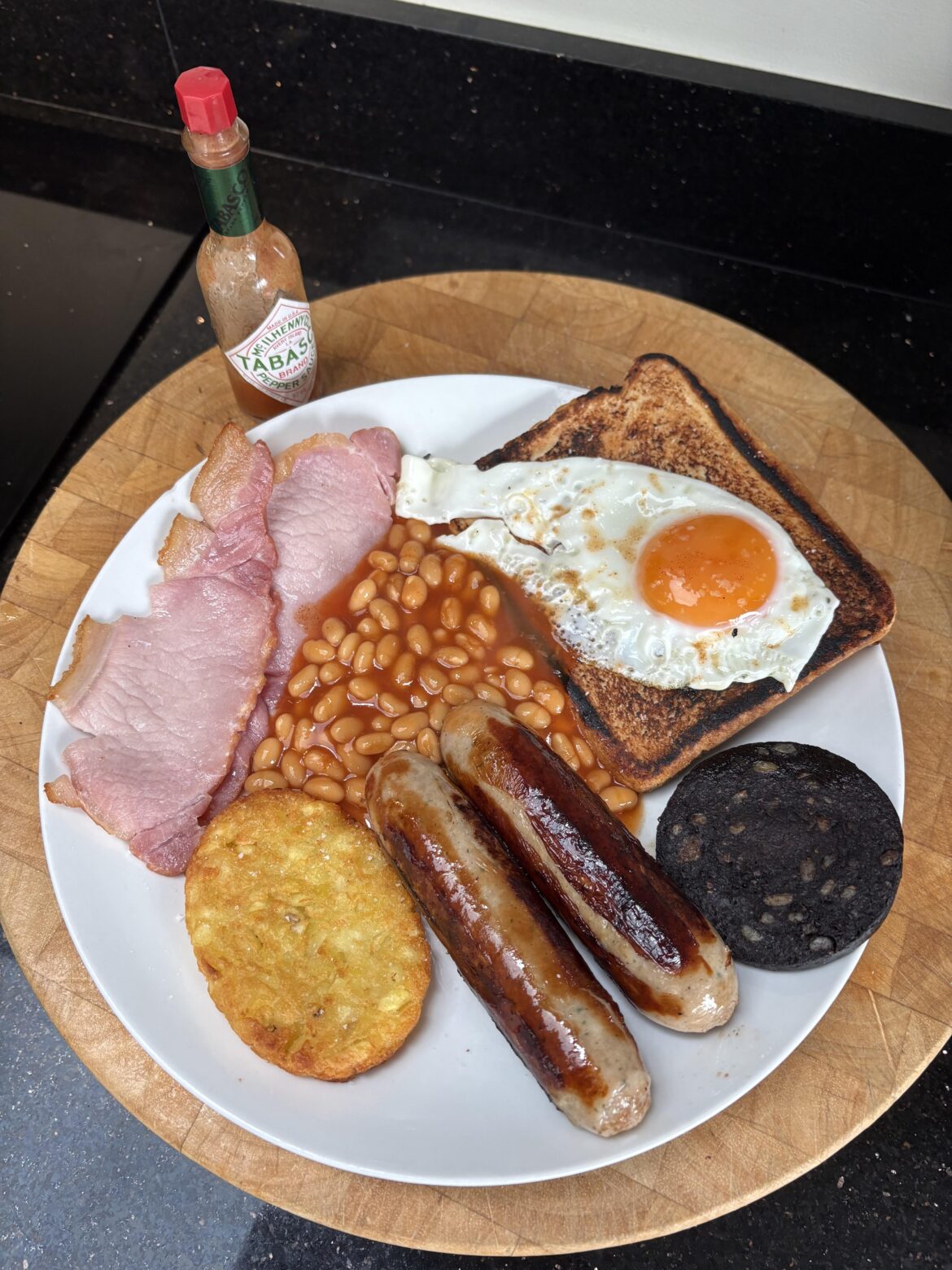 Fried bread done in bacon fat only, what’s your opinion on Tabasco on a breakfast?