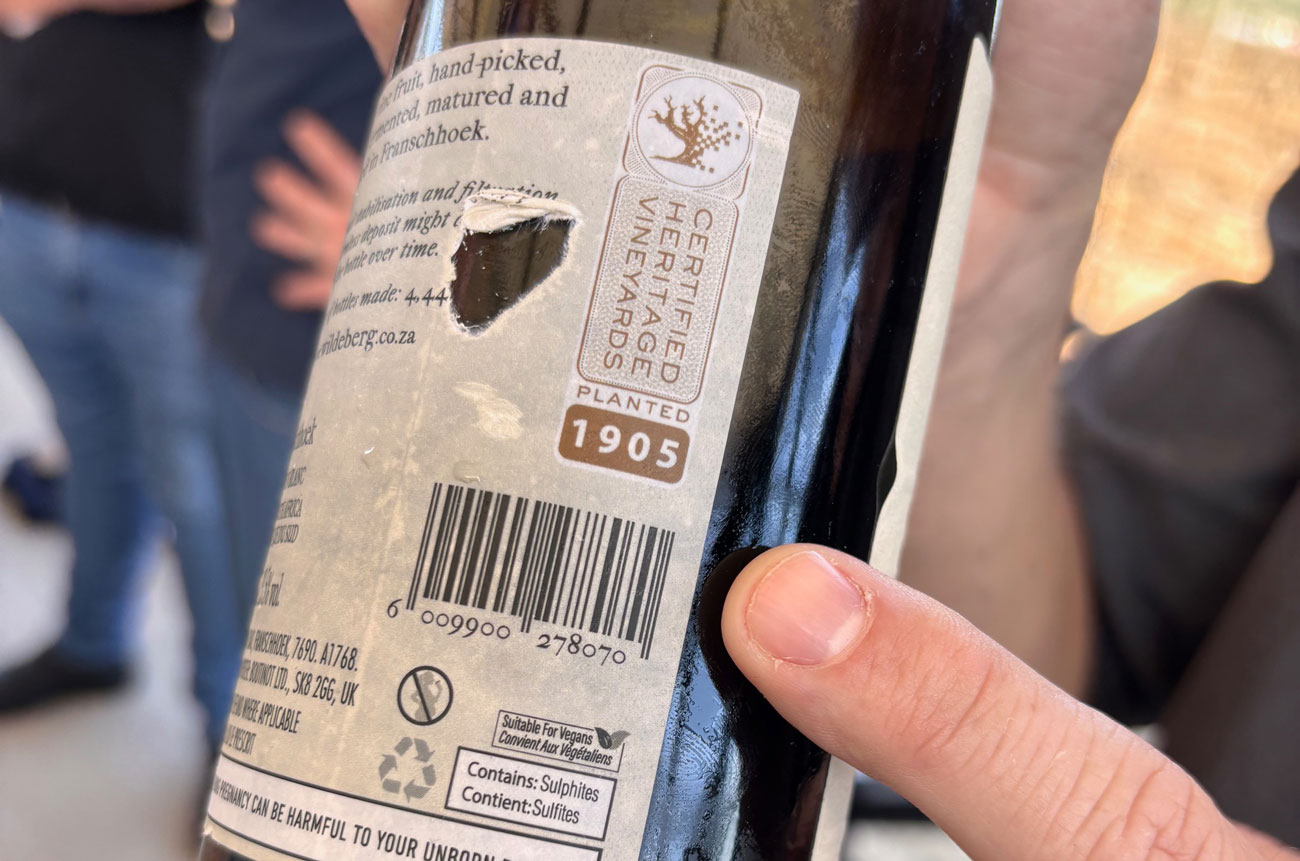 Old Vine Project back label