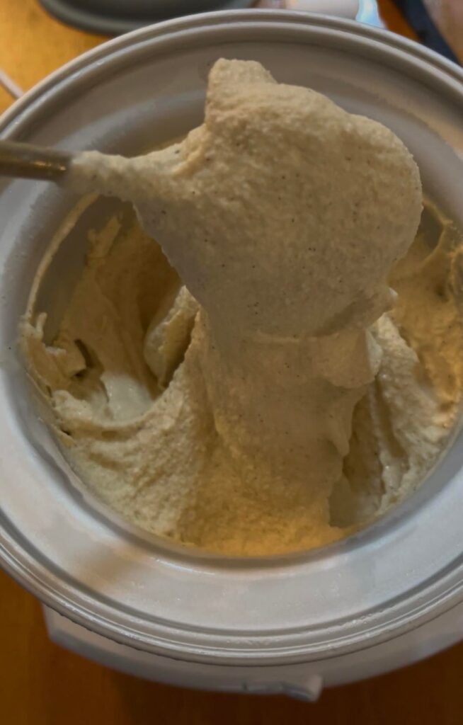 Icy texture of ice cream