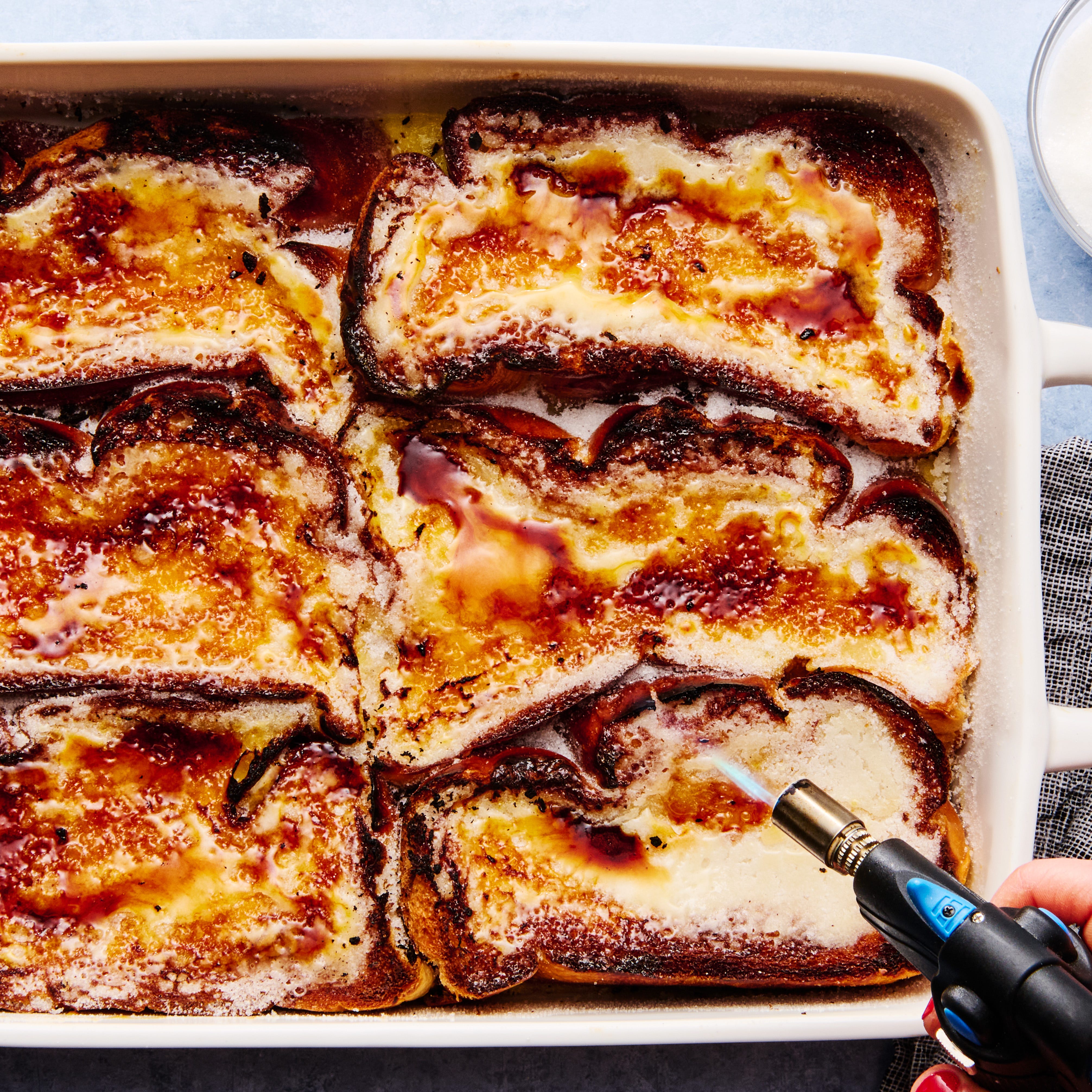 sheet pan creme brûlée french toast