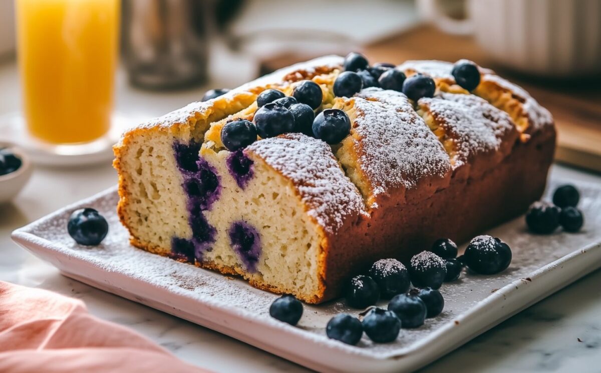 vegan summer blueberry loaf for breakfast or a snack