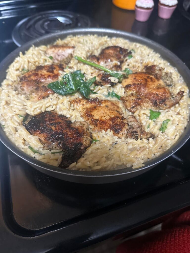 chicken lemon orzo i made!