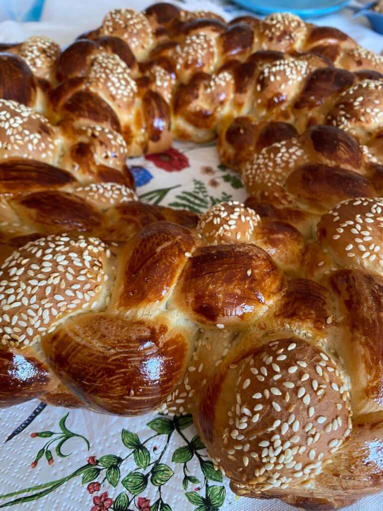 My first time making challah and it turned out so beautiful
