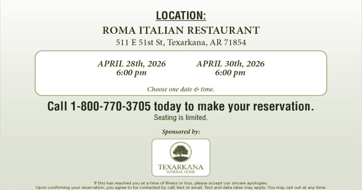 Planning Ahead: Texarkana Funeral Home Hosts Informative Dinner at Roma Italian Restaurant