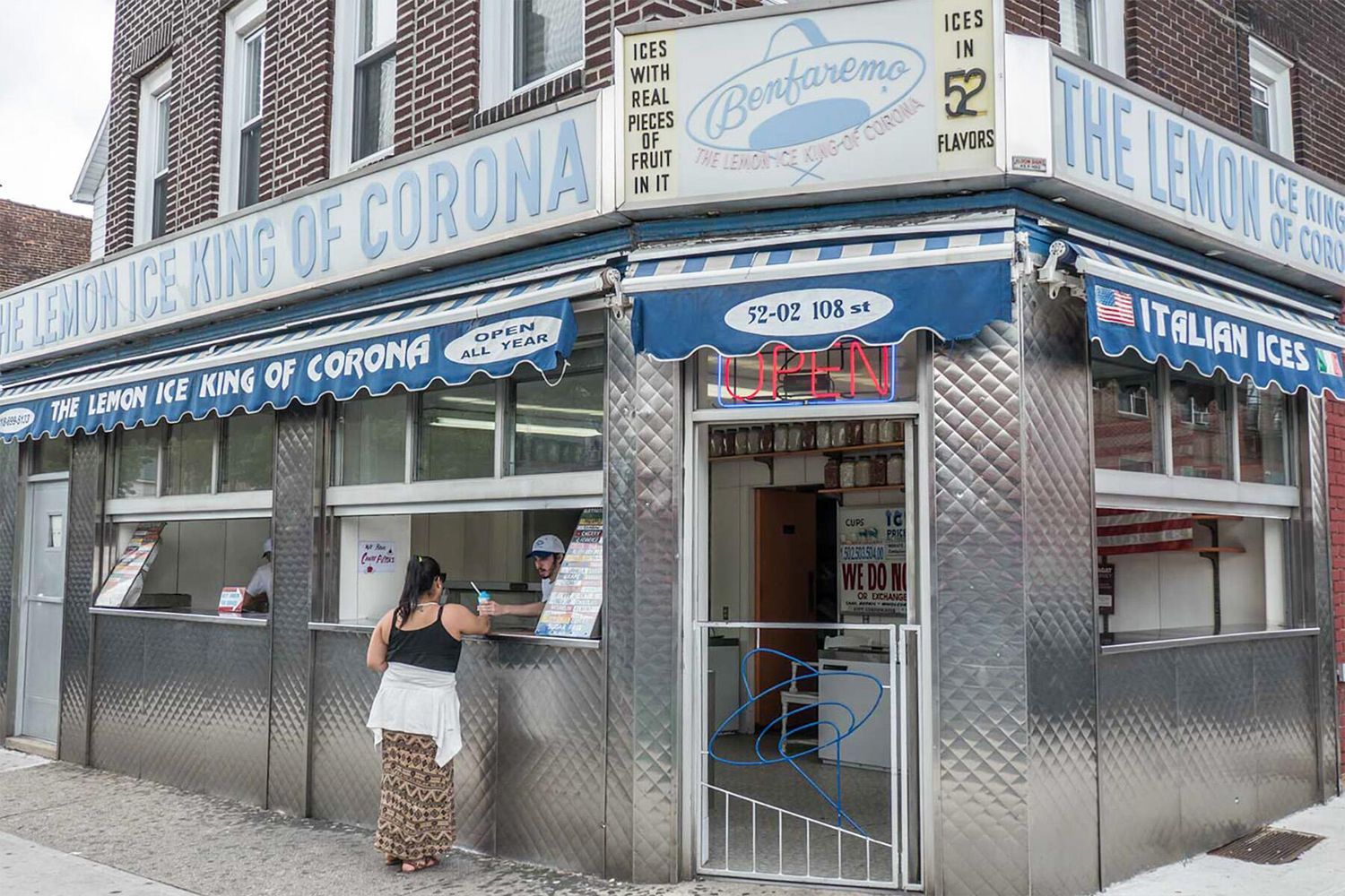 The Lemon Ice King of Corona storefront in Queens in New York City